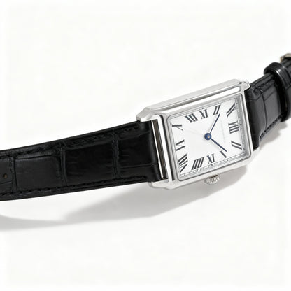 Avaner Montre Carrée Bracelet Cuir Chiffres Romains