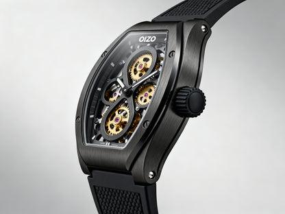 Men's Automatic Watch – AURION Edition, Luxury Tonneau in Stainless Steel & Sapphire Glass