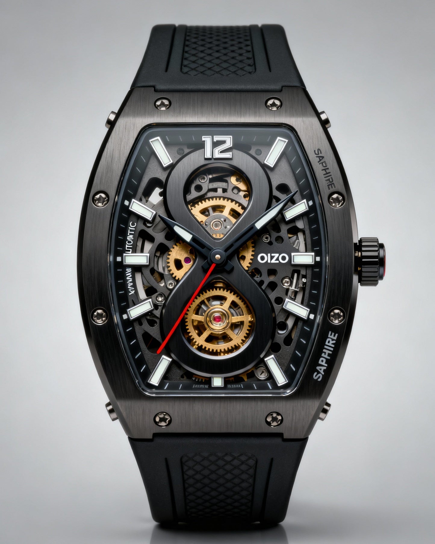 Men's Automatic Watch – AURION Edition, Luxury Tonneau in Stainless Steel & Sapphire Glass